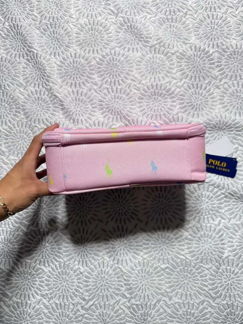 Polo Ralph Lauren Multi Pony Insulated Canvas Lunch Tote Pink